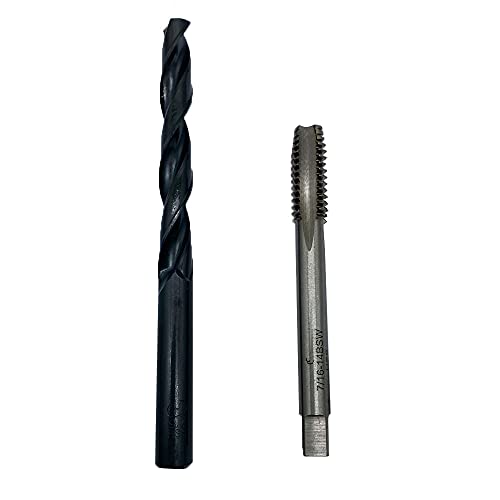 Zouzmin7/16-14UNC HSS Thread Tap andU (?9.4mm Grinding Straight Shank Twist Drill bits Combo Set,HRC63-66.