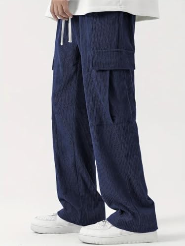 Image of Cargo Joggers for Men - Cotton Loose Fit Utility Pants with 6 Pockets | Durable Outdoor & Hiking Trousers