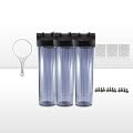 Max Water 3 x 20 x 4.5 Transparent Whole House Filter - 1 Inch Ports for Water System