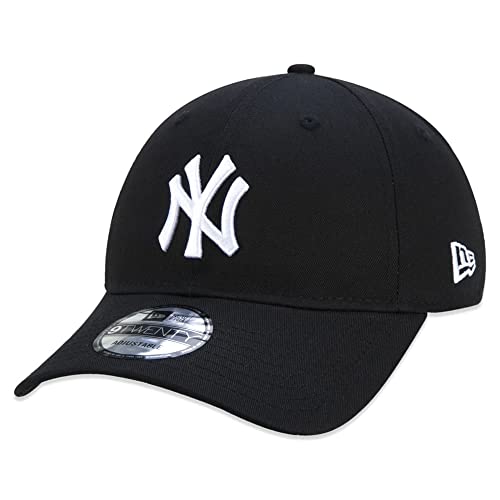 BONE NEW ERA 9TWENTY MLB NEW YORK YANKEES ABA CURVA STRAPBACK PRETO (tamanho único, black)
