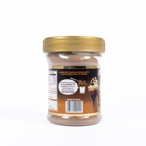 Image of Jindal Cocoa Drinking Chocolate Mocha Powder - 200g | Goes well with Hot or Cold Chocolate Drink | No Artificial Colours | No Artificial Preservatives | No Trans-Fat | 100% Vegetarian