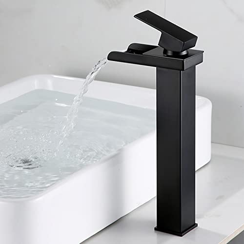 Robinet de Cascade Noir de design haut de gamme pour lavabo moderne élégant LWX