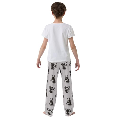 ZZKKO Doberman Dog Spiked Chain Collar Boys Pants for Kids Jogger Pants with Pockets S-XL3