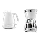 【セット買い】デロンギ(DeLonghi) 電気ケトル アクティブ シリーズ ホワイト 1.0L KBLA1200J-W & ドリップコーヒーメーカー ホワイト アクティブシリーズ [5杯用]ICM12011J-W