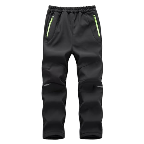 Zeiayuas Kids Waterproof Trousers Fleece Lined Boys Girls Children Winter Thermal Softshell Pants for Ski Walking Hiking Snow Outdoor Windproof Hiking Pants