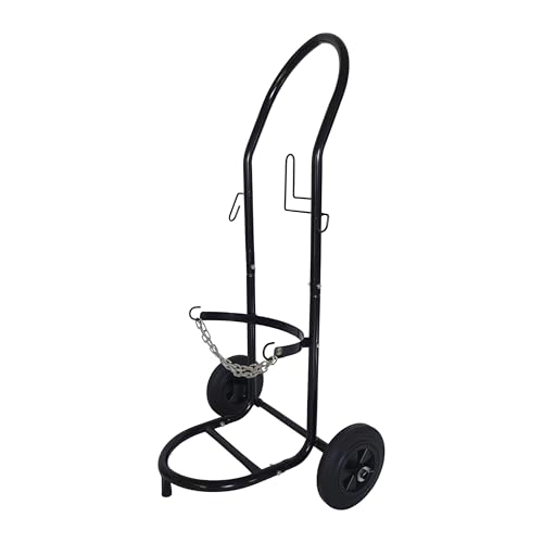 Relaxdays Chariot de Transport pour Bouteilles de gaz 5–33 kg, Acier Noir, 102x52x60 cm, pneus Pleins