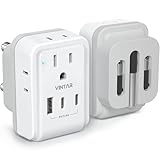 1 Pack South Africa Plug Adapter, VINTAR Foldable Type M Power Adaptor with 4 AC Outlets 3 USB Ports(2 USB C), Travel Essentials for US to Bhutan Namibia Nepal Malaysi