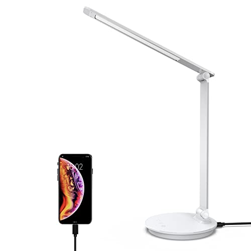 Orlian Led Desk Lamp, Table Lamp With Touch Control Usb Charging, Eye-Caring Desk Lamp Aluminum Multiple Angle Adjustments Led Light For Office, Home, Reading And More,White #TOP27