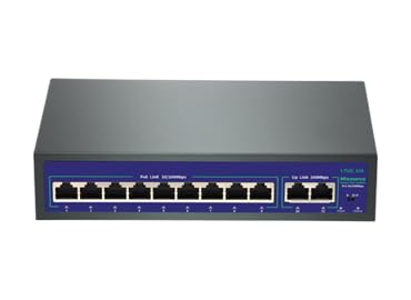 UC-P1009-2U 9+2 PoE Switch 11 Ports Fast Ethernet with 9 PoE Ports (10/100 Mbps) & 2 Uplink Ports (100 Mbps) POE Switch | LED Light Indicators | Plug & Play