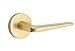 EMTEK Concealed Fastener Disk Rosette Privacy Set with Matching Finish Athena Lever - Choice of 6 Finishes - C5209ATNUS4 - Satin Brass (US4)