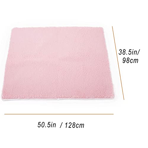 Ttloj Rectangle Kids Rug For Tent Gift, Area Rug For Kids Play Tent, Rug For Kids Playhouse For Nursery Baby Room, Children Room Home Decor Dormitory Soft Velvet-Pink 50.5" Lx38.5 W #TOP2