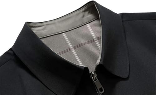 Men's Business Jacket Casual Lapel Long Sleeve Solid Color Full Zip Lightweight Outerwear4