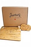 Box Cadeau Couple personnalisée – Planche apéro gravée + Dessous de Verre + Bouchon de vin – Coffret Saint-Valentin Amoureux – Idée Cadeaux Couple personnalisée