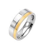 Ayoiow FEDI Nuziali Coppia Titanio 6MM Senza Zirconi Anello Fedina Semplice Lucido Nr. 883