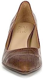 Naturalizer Womens Everly Pointed Toe Low Heel Stiletto Pump,Banana Bread Brown Croc Leather,7 Wide | Image 5