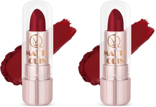 Image of Matte Quin Lipstick|Matte Finish|Lightweight Lipstick|Nourishes Lips & Great For Water-Proof, 3.5gm (MQ Lipstick-117) (Pack of 2)