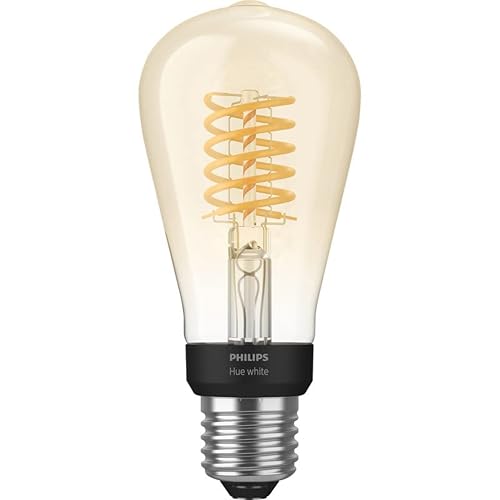 Philips Hue White Filament, Lampadina LED Smart a Filamento, Attacco E27, Luce Bianca Calda, Dimmerabile