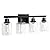 DIKAIDA Bathroom Light Fixtures, 4-Light Matte Black Bathroom Vanity Lights with Square Clear Glass Shade, Bathroom Lights Over Mirror Wall Lamp Sconces for Mirror, Bedroom, Living Room, Hallway