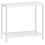 HOOBRO Table Console, Table d'Entrée de 75 cm, Table d’Appoint avec Étagère de Rangement, Bout de Canapé, Rangement Ouvert, Couloir, Salon, Chambre, Foyer, Blanc EWW74XG01