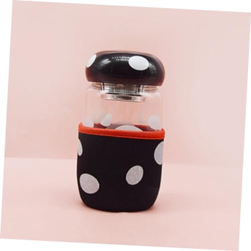Unomor Glass Bottle Cover 201-300ml Capacity Heatproof Leakproof Strainer Cup Set for Loose Leaf Te