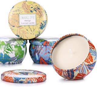 Scented Candles Gift Sets for Women- Peach, Mango, Grapefruit and Bergamot, Candle 100% Soy Wax for Stress Relief and Aromatherapy, Christmas Gift Candles - 4 Pack