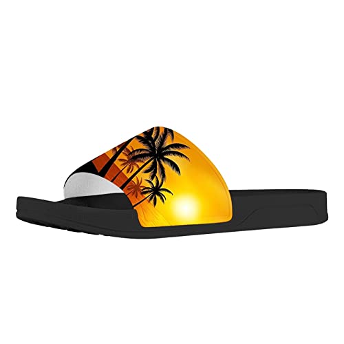 Forchrinse American Flag Dog Paw Print Women Men Slide Sandals Lightweight Causal Slip on Summer Slipper Beach Sport Sandals