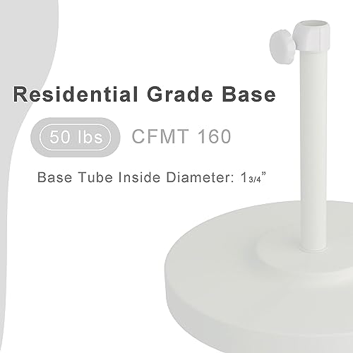 California Umbrella CFMT160-WHITE 50 Lbs. Round Concrete Weighted Powdercoated Steel Umbrella Base thumb #3