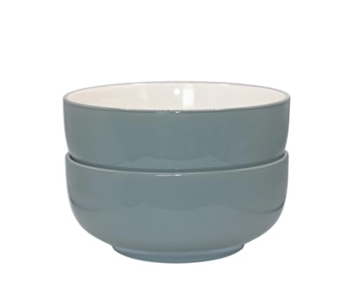 Image of Grey Cereal Bowls, Set of 2, 600ml Stoneware Ceramic Dish