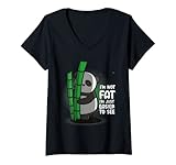 Photo Gallery donna orsetto panda funny fat panda pun maglietta con collo a v Photo Gallery donna orsetto panda funny fat panda pun maglietta con collo a v