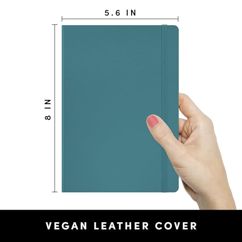 Image of PAPERAGE Graph Paper Journal Notebook, (Turquoise), 160 Pages, Medium 5.6 in x 8 in - 100 GSM Thick Paper - Hardcover Grid Notebook for Work or School