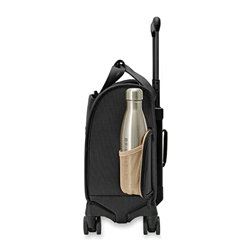 Briggs & Riley Cabin Spinner - Carry On Luggage for Travel, Suitcases with Wheels, Softside Rolling Bag for Men & Women, Fits Under Plane Seat, Interlocking Handle - Baseline Collection, Black