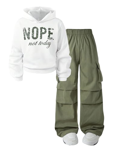 SOLY HUX Girl's 2 Piece Outfits Graphic Hoodies Sweatshirt and