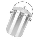 TOPBATHY Compostbak in De Keuken Tegencomposteerder Vuilnisbak Mini-prullenbak Compostemmer Op Het Aanrecht Compostbakken Voor Binnen Keukencompostemmer Tas Met Deksel Balie Roestvrij Staal