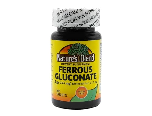 Natures Blend Ferrous Gluconate Tablets 100 Count