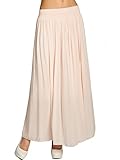 CASPAR Fashion Collection Caspar RO012 Leichter Langer Damen Sommerrock, Größe:One Size, Farbe:rosa