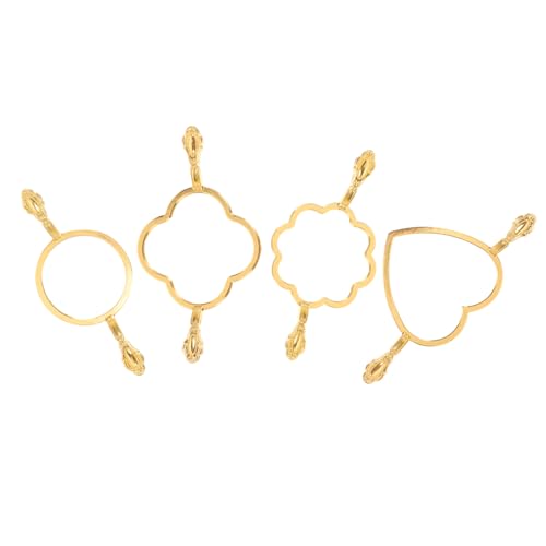 KONTONTY 4Pcs Creative Metal Wax Seal Molds Flower Shape Designs for Crafts Molds for Invitations Cards and Sealing Wax Projects