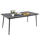 Sumshadow Patio Rectangle Dining Table, 71" x 35.1" Rectangle Outdoor Dining Table, All-Weather Tabl