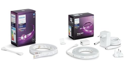 Philips Hue LED Lightstrip Plus intérieur 2 m + rallonge 1 m – éclairage connecté RGBW compatible Bluetooth et Hue Bridge