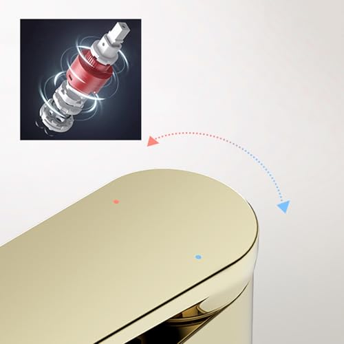 Mitigeur de lavabo cascade doré pour sublimer votre routine matinale - 3