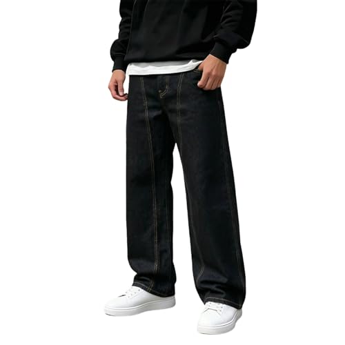 Jean ample homme noir fini les pantalons serrés grâce à ce denim baggy cargo confortable