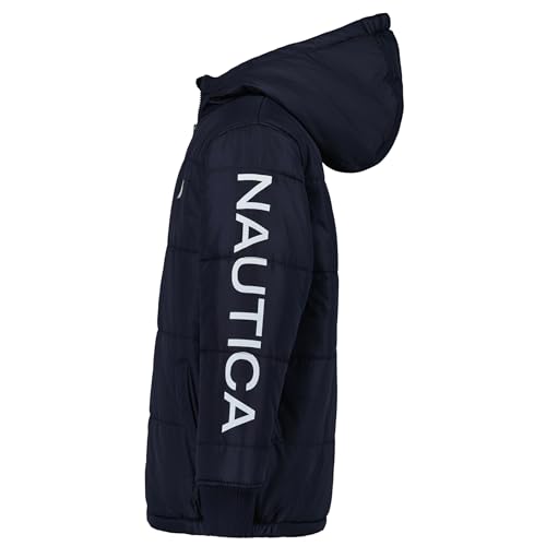 Nautica boys Heavy Weight Hooded Bubble Jacket With Polar Fleece Lining2