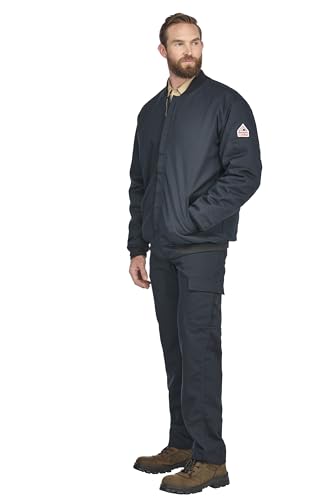 Bulwark FR Men's Flame Resistant 9 Oz Twill Cotton Excel Fr Team Jacket, Navy4