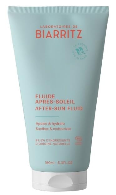 Laboratoires de Biarritz - After Sun Fluid - Certificado orgánico - Hidrata, calma y protege - Cara y cuerpo - Para niños y adultos - 150ml - en Francia