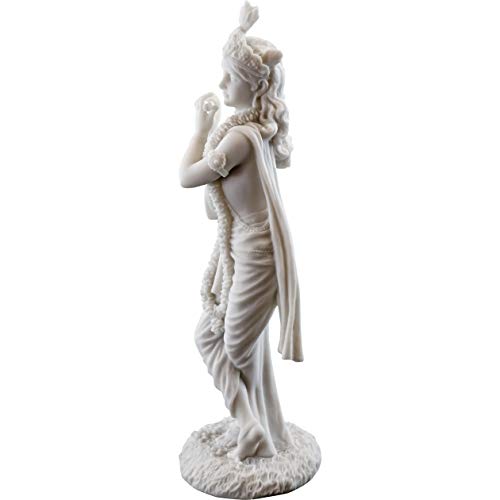 Estatua Krishna en resina con acabado mármol blanco, 10 in miniatura 2