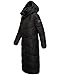 Navahoo Damen Wintermantel warmer Steppmantel extralang mit abnehmbarer Kapuze Hingucker XIV Black Gr. M
