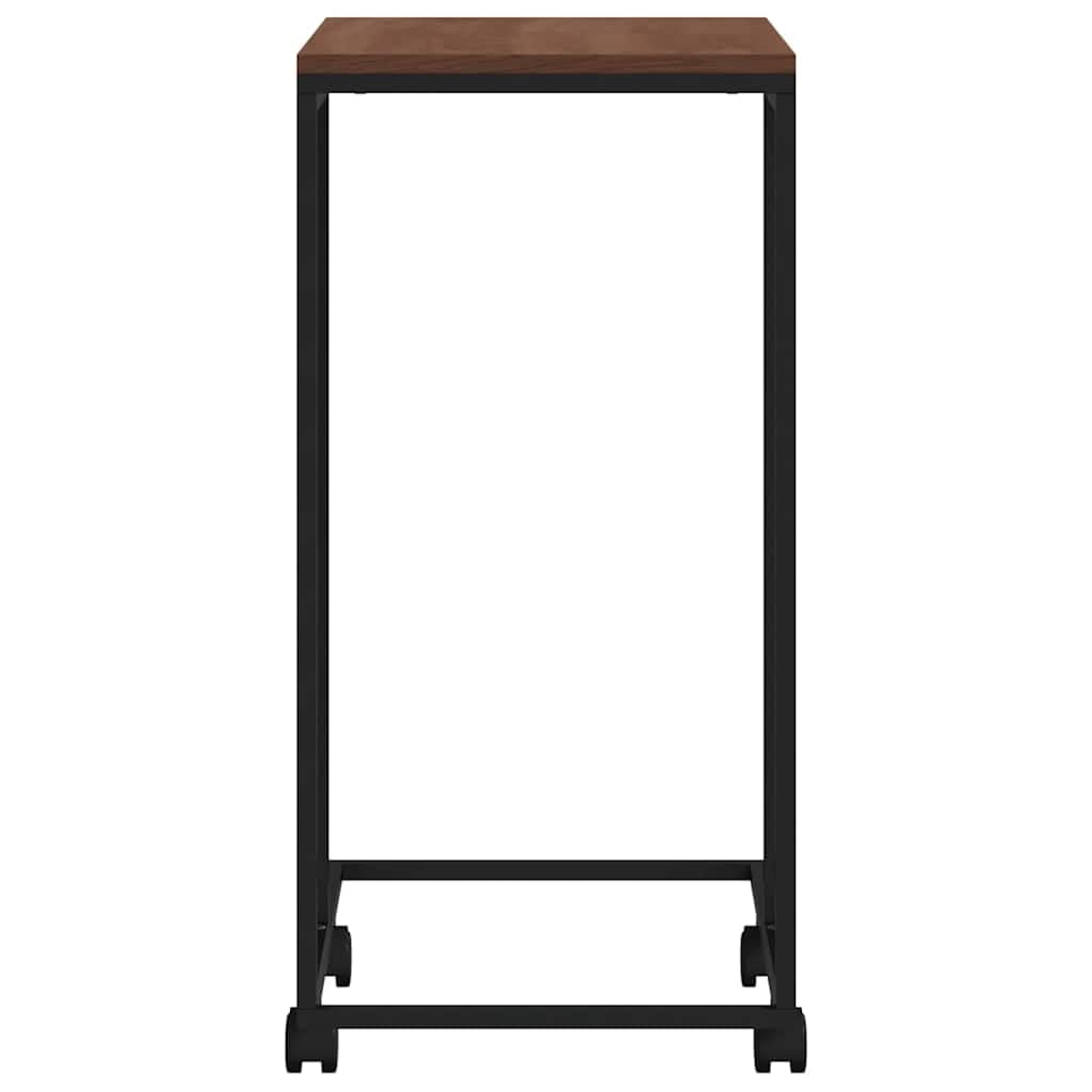 Mesa Auxiliar con Ruedas de contrachapado Negro 40x30x63,5 cm pequeña mesita de Centro de Salon para Sofa,Comedor,Dormitorio Balcon y Cafeteria