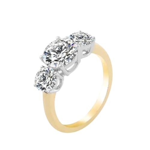 Bague en argent 925 plaqué or et moissanite DEF-VVS de haute joaillerie