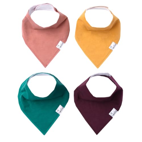 Image of Copper Pearl 4 Pack Soft Cotton Baby Bibs for Drooling and Teething, Absorbent Drool Bibs for Baby Girl and Boy, Adjustable to Fit Newborns to Toddlers, Tons of Styles (Jade)