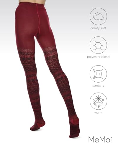 Image of MeMoi Paisley Pop Cotton Blend Sweater Tights