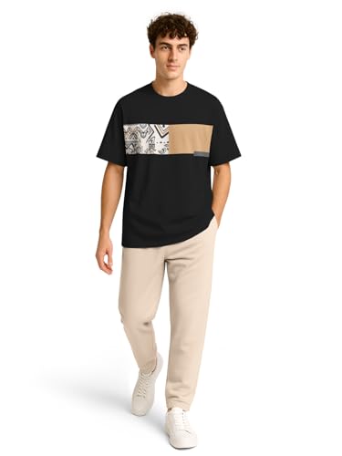 Image of BULLMER Trendy Co-ords with Oversized T-Shirt & Pants Clothing Set for Men | Cotton Blend Cord Set for Men